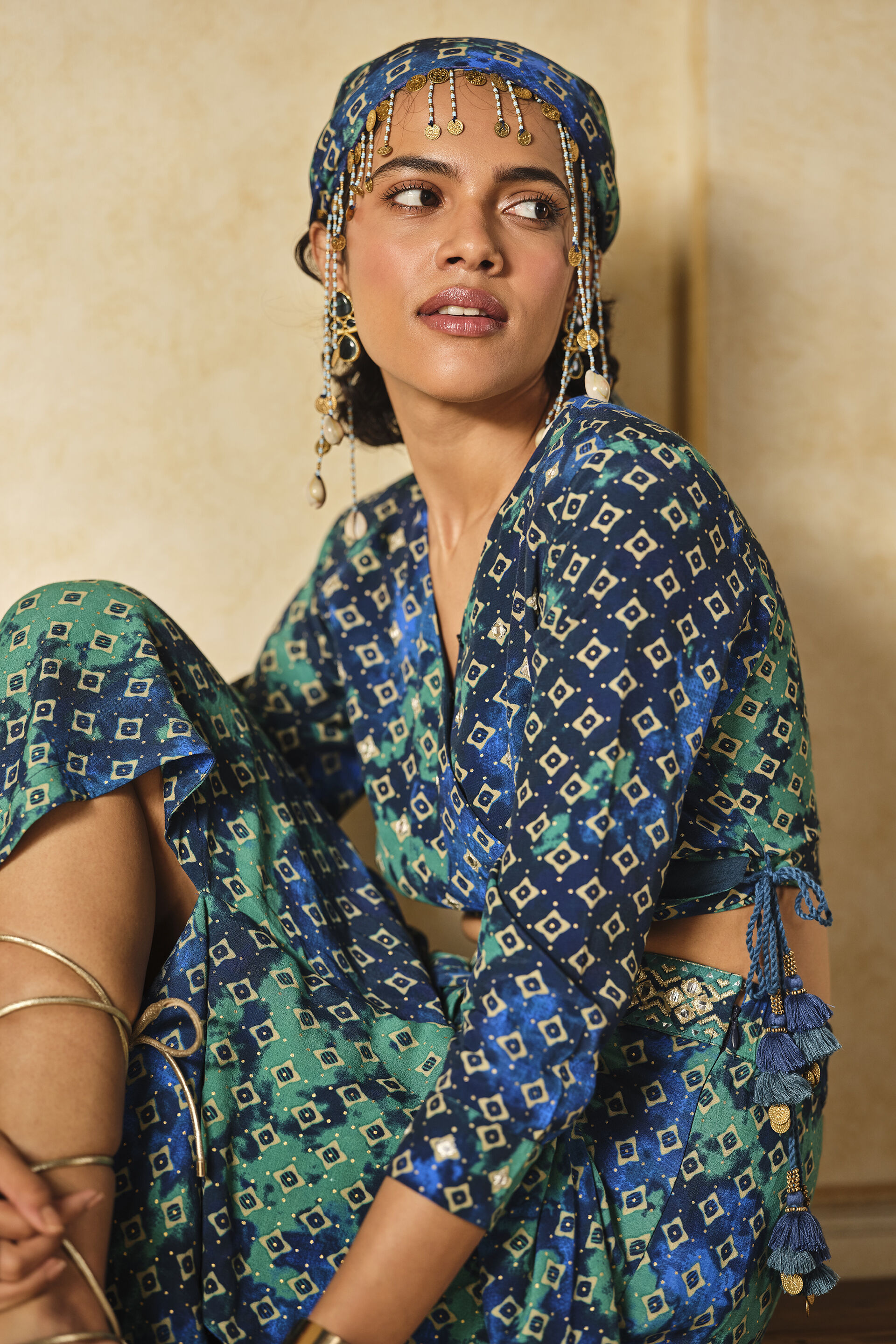 Blue Reef Top and Pleated Skirt Set, Blue, image 8